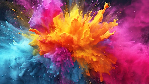 Explode of color paint or powder abstract colorful background illustration generative AI