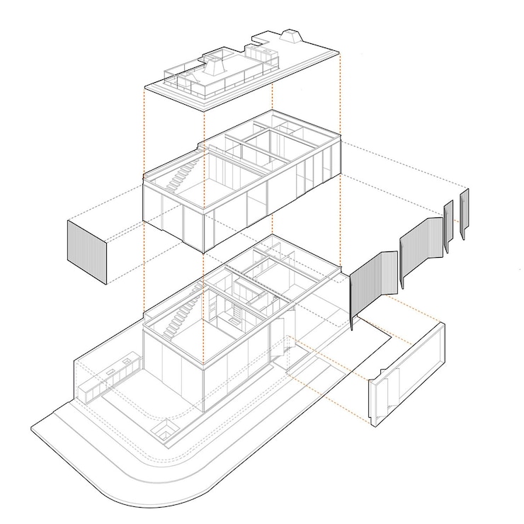 Photo exploded axonometric house design
