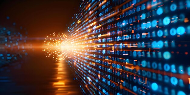 exploding binary code symbolizes the liberation and power of cryptography concept cryptocurrency data security digital liberation binary code art technology power