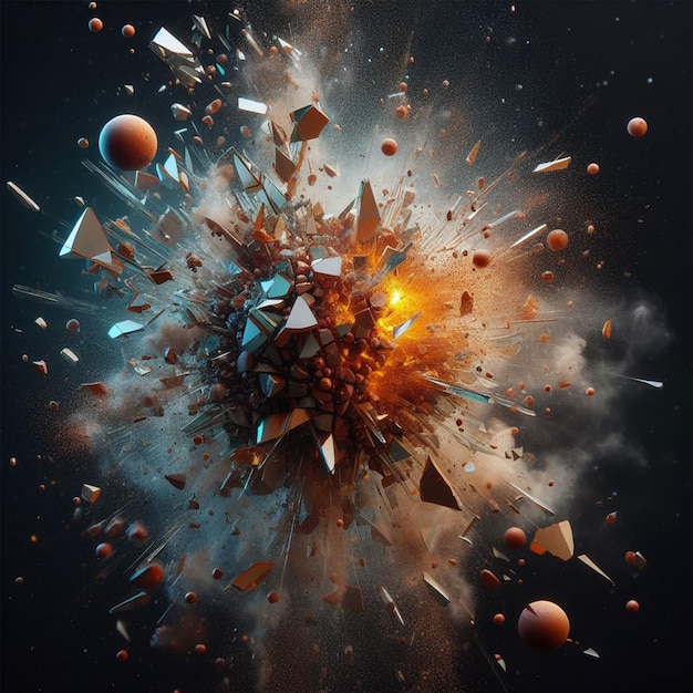 Exploding Broken Glass Dispersion Mars