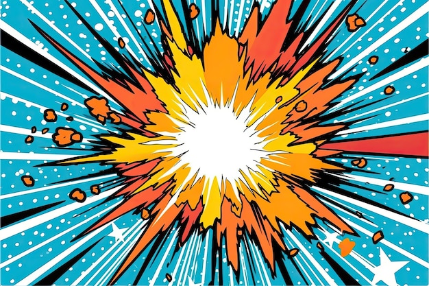 Photo exploding comic starburst background vector illustration