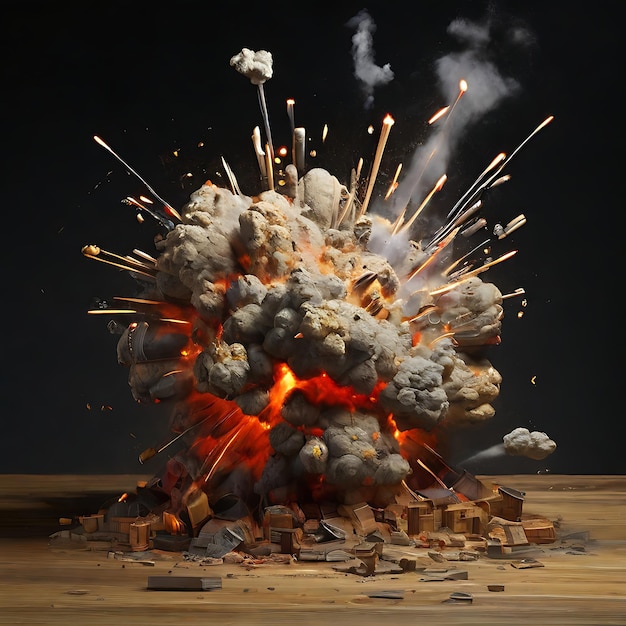 Photo an exploding explosion of an explosion ai