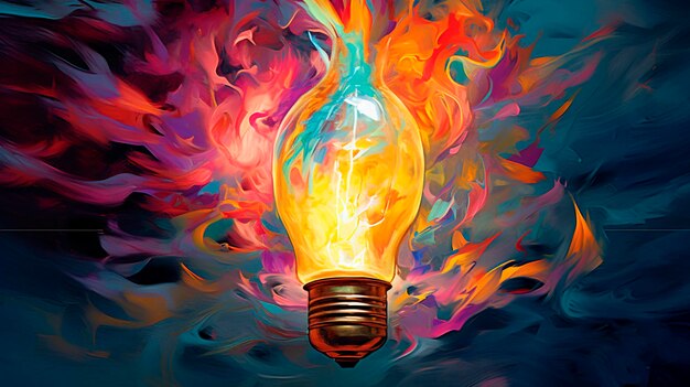 Exploding Light Bulb Generative AI