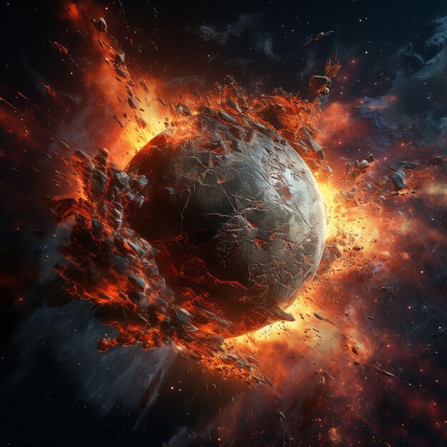 exploding planet