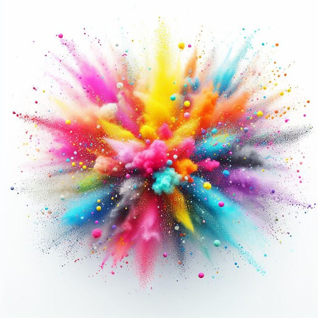 Exploding rainbow color white background