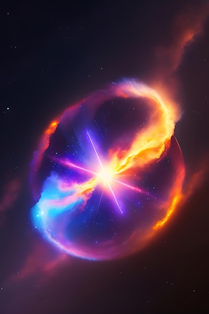 Exploding star in space Supernova nebula galaxy Astronomy science in deep space