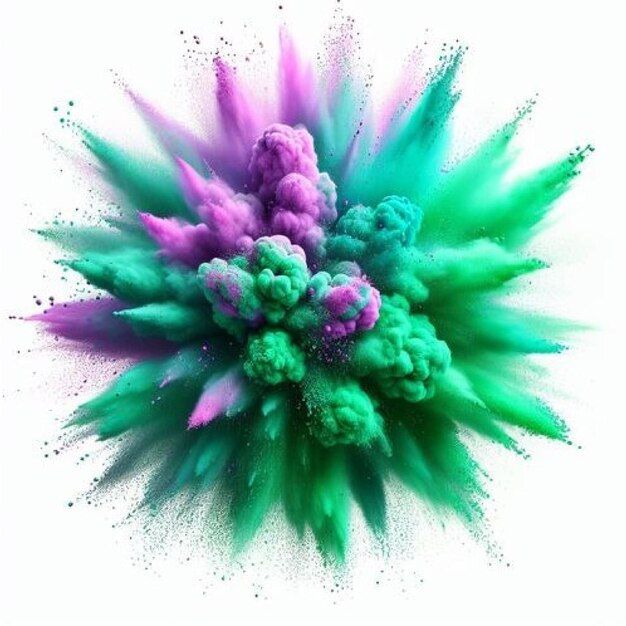 Exploding with Colors on a White Canvas