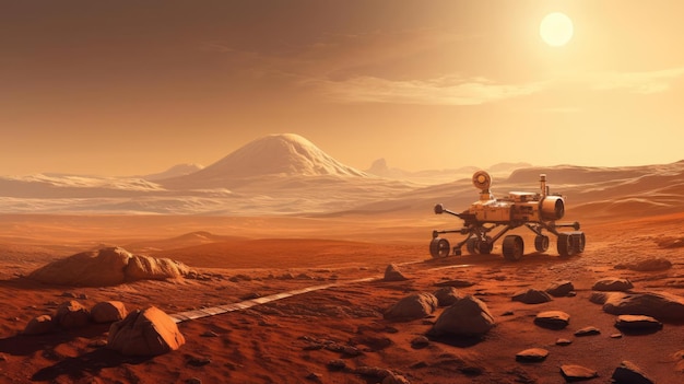 赤い惑星の表面にある探査機による火星の探査