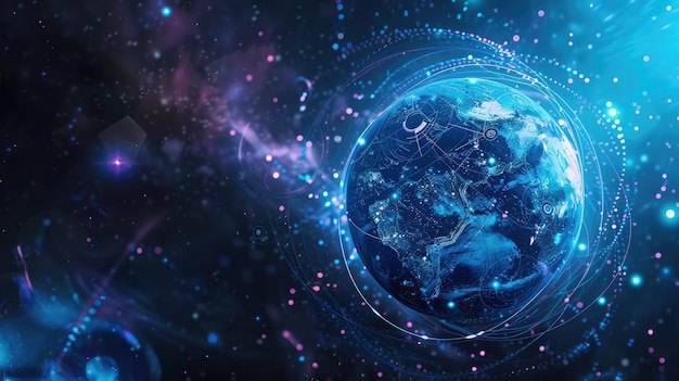 Explore abstract cosmic space with glowing planets swirling nebulae and stunning beauty AIG53M