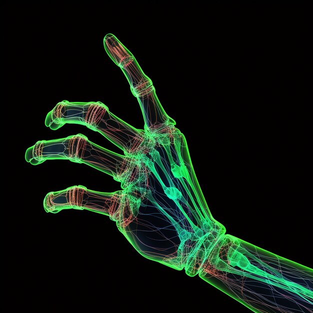 Explore bone scans alongside artificial intelligence technology hand images