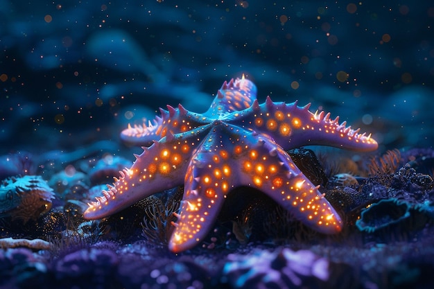 Photo explore the celestial underwater realm where a lum generative ai
