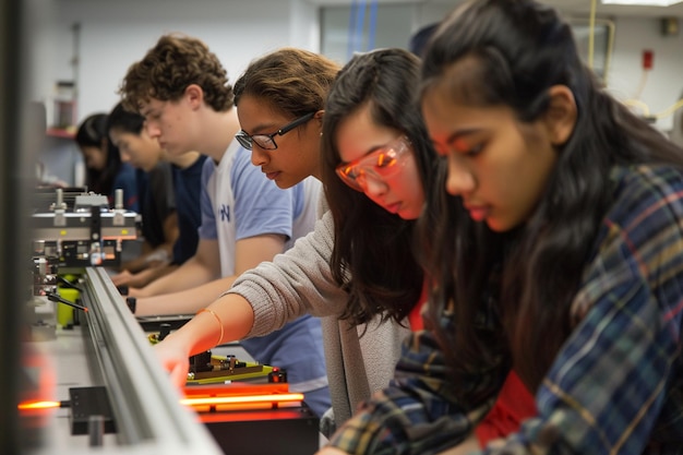 Foto esplorare la collaborazione e il lavoro di squadra tra gli studenti generativi