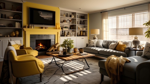 Explore the cozy living room of a Home Model