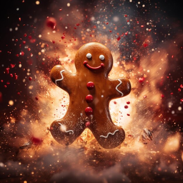 Premium AI Image  Explore the festive charm with a gingerbread man on a magical Christmas 