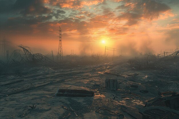 Photo explore the haunting beauty of a postapocalyptic p generative ai