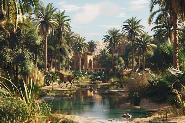 Photo explore the hidden oasis oasis a sanctuary in the generative ai