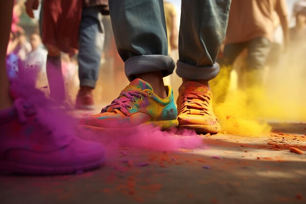 Foto esplora la tradizione holi di calzature colorate wi 00225 02