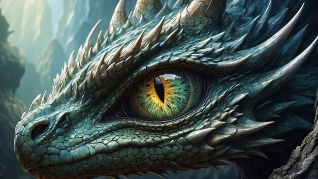 Explore the intricate details of a dragons eye in a ultra high detail digital art piece showcasing