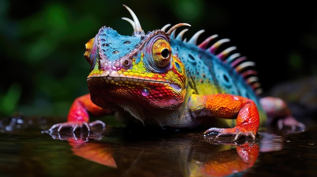 Explore the magical world of lizard and vibrant rainbow