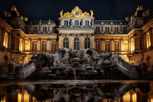 Исследуйте роскошный французский Версальский дворец и его яркие сады, фонтаны и красочные