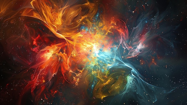 Photo explore the origins with abstract big bang fusion artwork