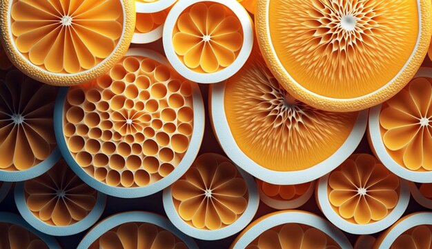 Explore the playful of oranges and citrus slices organic patterns Generative AI