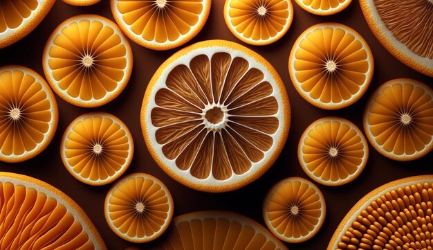 Explore the playful of oranges and citrus slices organic patterns Generative AI