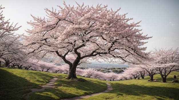 Explore the poetic harmony between Japanese Cherry Trees and their natural surroundings Share a ph