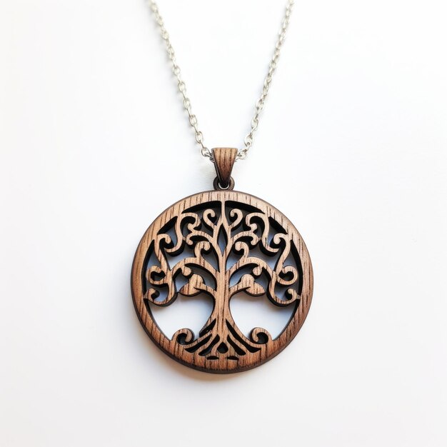 Explore the rich symbolism of a walnut celtic tree pendant