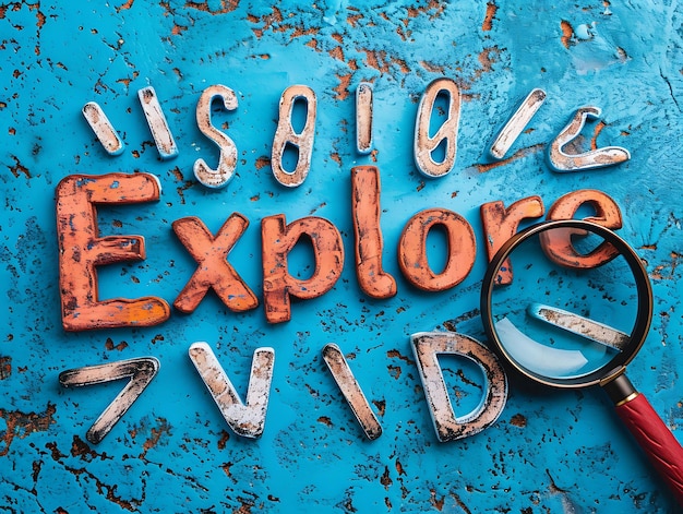 Explore Text With Magnifying Glass Effect Casual and Handwri Creative Live Stream Background Idea