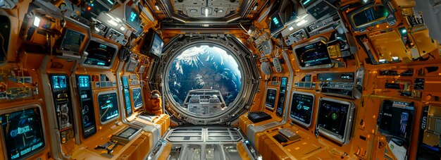 写真 インテリアの宇宙船ゲーム環境の不現実的なエンジンコンセプトアートを探索