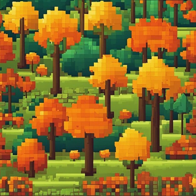 Explore the vibrant colors of autumn as the forest is adorned with a golden canopy of foliage The trees stand tall under the sunny sky creating a scene of natural beauty Ai generated content