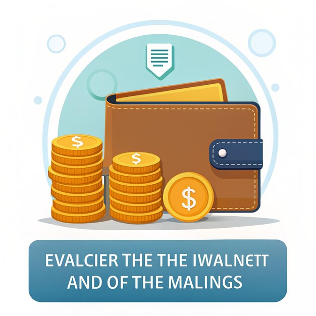 Photo explore the wallet and stack of coins icon
