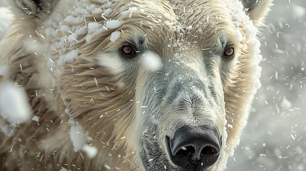 explore the wonders of the north with a mesmerizing closeup of a majestic polar bear