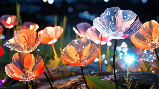 Explore the world of abstract retro flower crystals