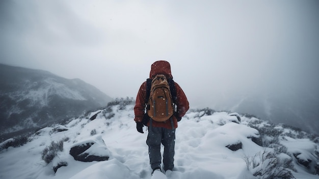 Photo explorer in the snow