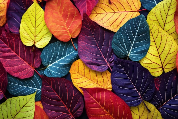 Photo exploring the captivating patterns of veined colorful leaves a 32 artistic deconstruction