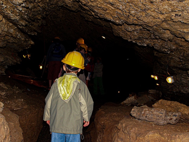 Photo exploring cave