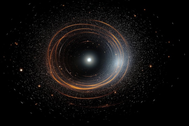 Exploring the Cosmic Abyss Technical Drawing of Star Orbits around a Black Hole Generative AI