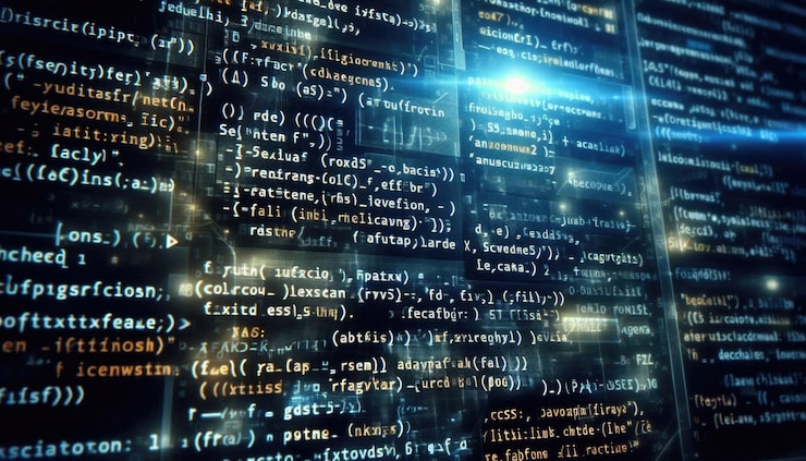 Photo exploring css javascript and html closeup on function source code and it technology background