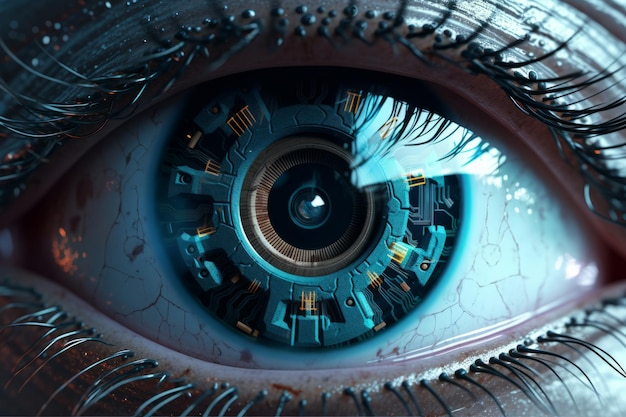 Изучение кибернетического внутреннего глаза с помощью ИИ для создания макроиллюстраций