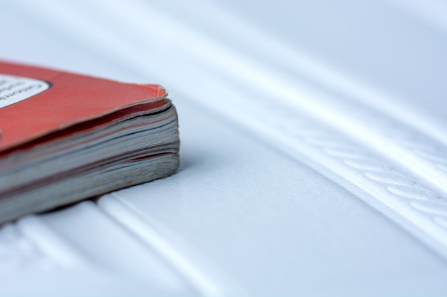 Photo exploring depth capturing the thickness of a book in closeup