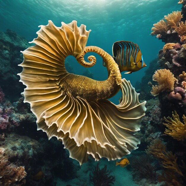 Photo exploring the enchantment of seahorses guardians of the seabed