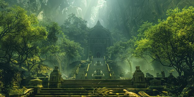 Photo exploring the enigmatic temple complex in the heart of the jungle
