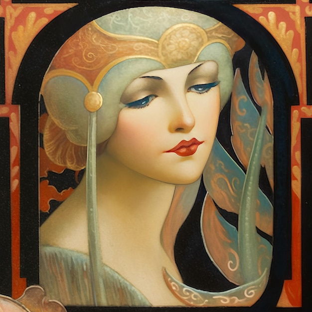 Exploring the Evolution of Gaspar Camps' CloseUp Painting Unveiling the Art Nouveau and Art Deco I