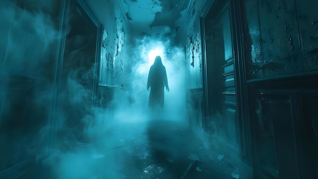 Exploring a Haunted House Uncovering Secrets Amidst Ghostly Presence Concept Haunted House Exploration Paranormal Investigation Mystery Unveiling Spooky Discoveries Ghostly Encounters