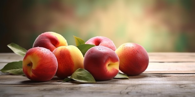 Exploring the Health Benefits of Fresh nectarine Fruit copy space background generative AI