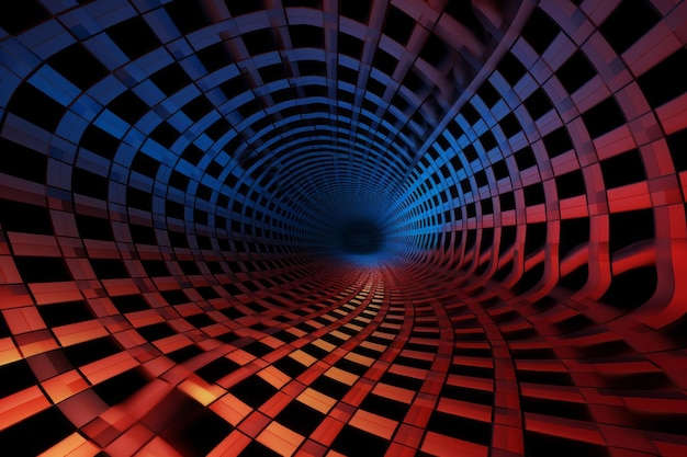 Photo exploring infinite dimensions unveiling the mesmerizing 3d grid wormhole illusion