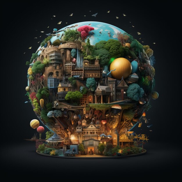 exploring an infinite maze of choices a captivating 3d world on a dark canvas