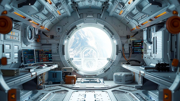 Exploring the Interior of a Futuristic Spaceship Unreal Engine Game Environment Concept Art